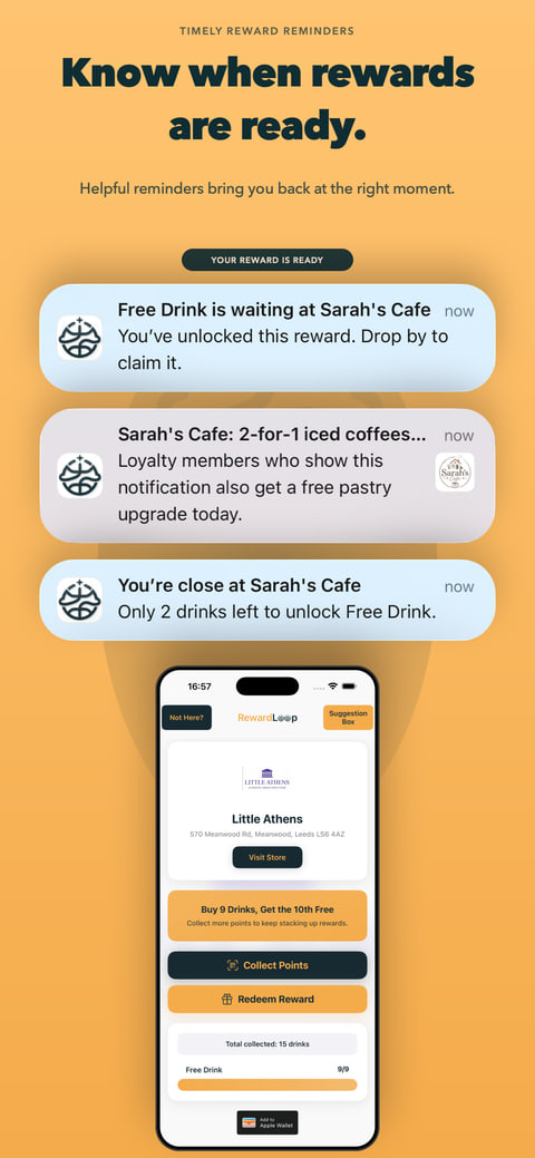 Timely notifications for rewards that are close or ready to claim