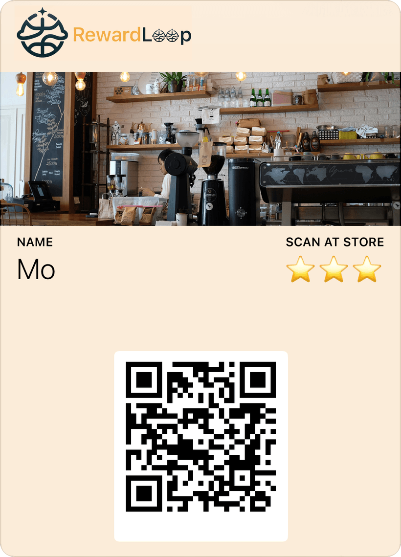 RewardLoop wallet pass preview for repeat visits